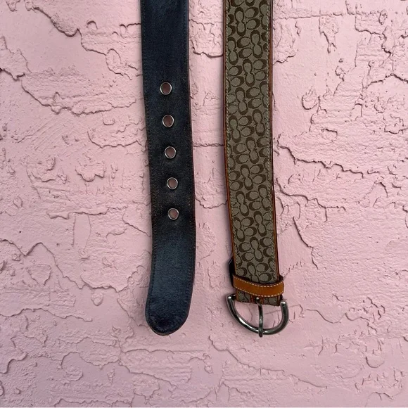 Vintage Coach Monogrammed Belt Leather Size XL